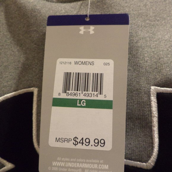 UNDER ARMOUR UA GREY HOODIE ~ 100% Polyester ~ Size: Large New without Tags - Picture 7 of 14